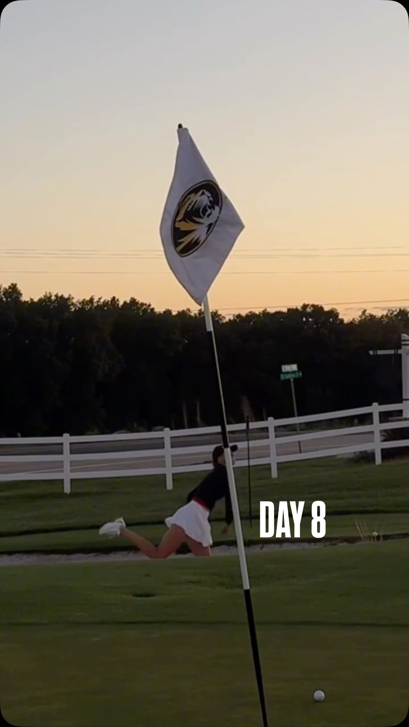 Instagram post by @carleeshoe for TaylorMade Golf. Caption reads: DAY 8!!!👀👀

#golf #challenge #chipping #hard....