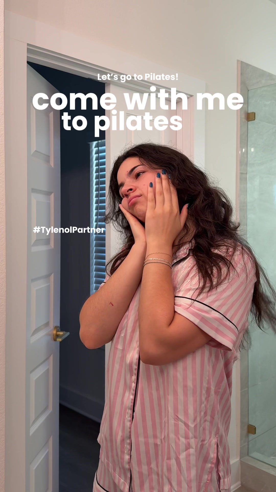 TikTok post by @pauulinaperez for TYLENOL. Caption reads: #TylenolPartner Pilates pain? don’t know her!....