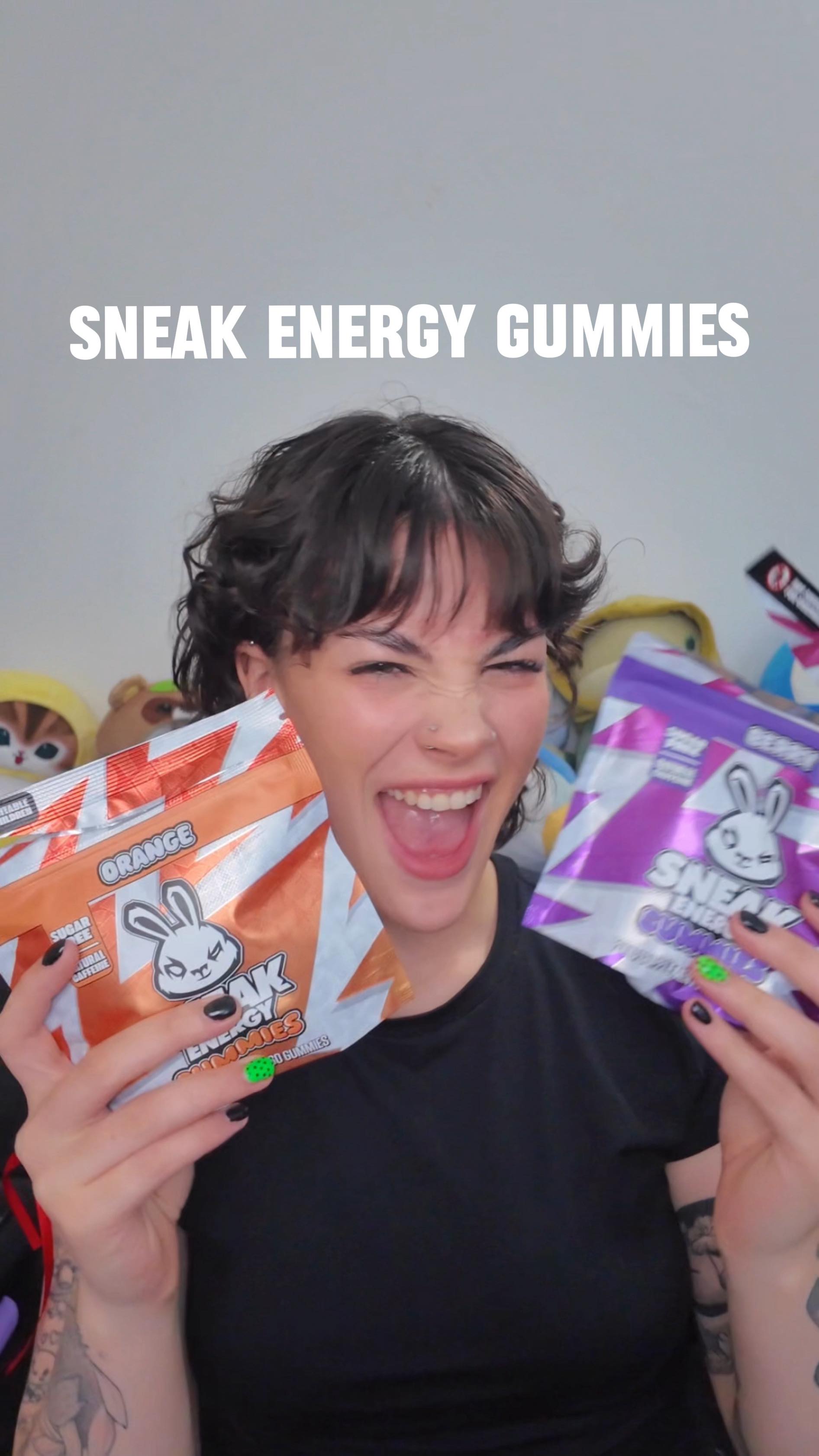 Instagram post by @itsnintendawn for Sneak Energy. Caption reads: I tried the new @sneakenergy gummies! 
( gifted....