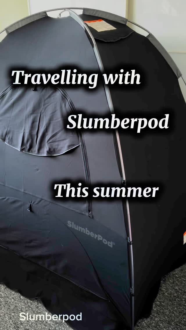 Instagram post by @wiwi_home_uk for SlumberPod. Caption reads: Travelling with @slumberpod_uk this summer 🌞 Meet....