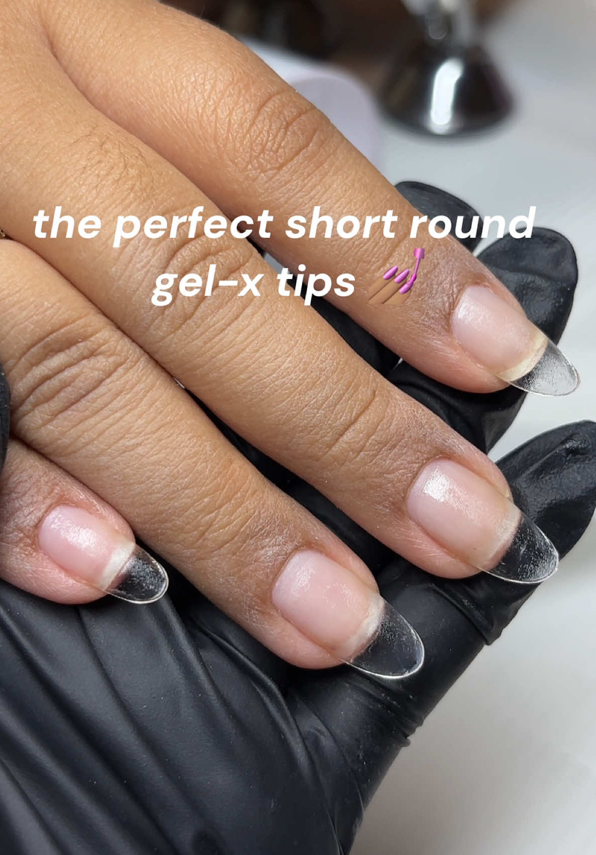 TikTok post by @carmz.morales for Après Nail. Caption reads: used @Aprés Nail Professional natural round short....