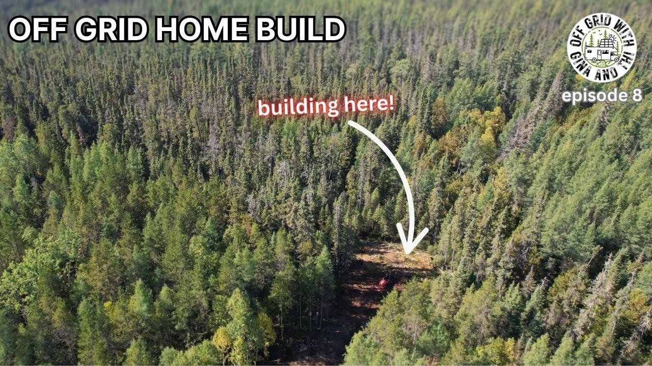 YouTube post by @OffGridWithGinaThi for BougeRV. Caption reads: Our OFF GRID Home Build Journey [Ep 8] – Preparing....