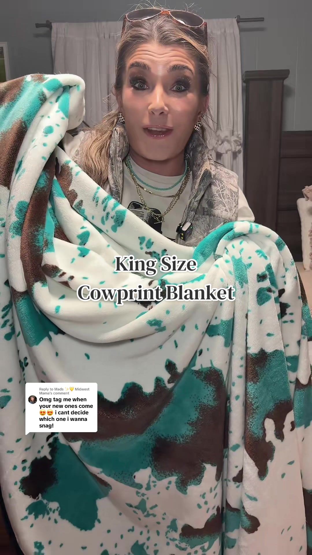 TikTok post by @youseekait_style for Dani Morgans. Caption reads: Replying to @Mads ✨💛 Midwest Mama the king size....