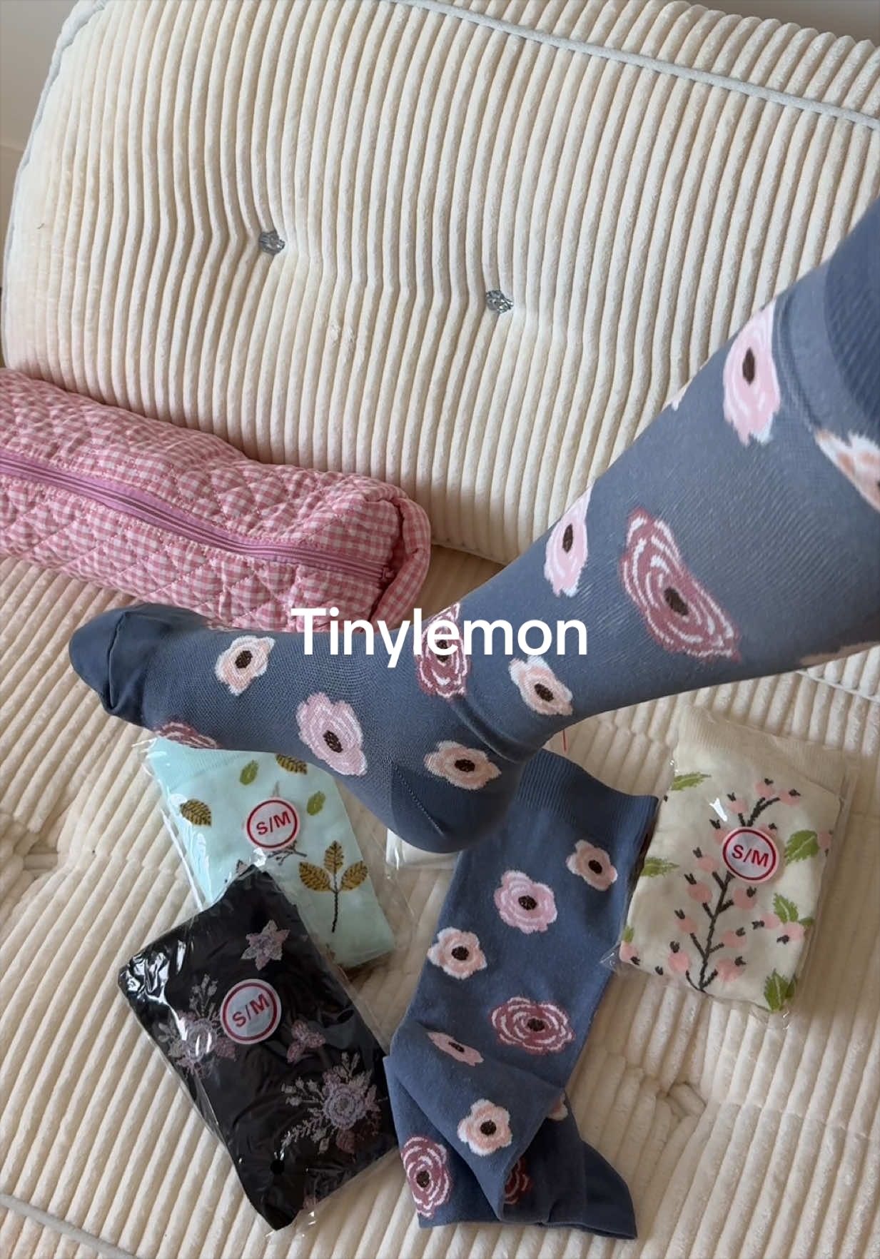TikTok post by @erikairios for Tinylemon. Caption reads: Long shifts = tired legs 🦵🏼✨ — @Tinylemon Scrubs....