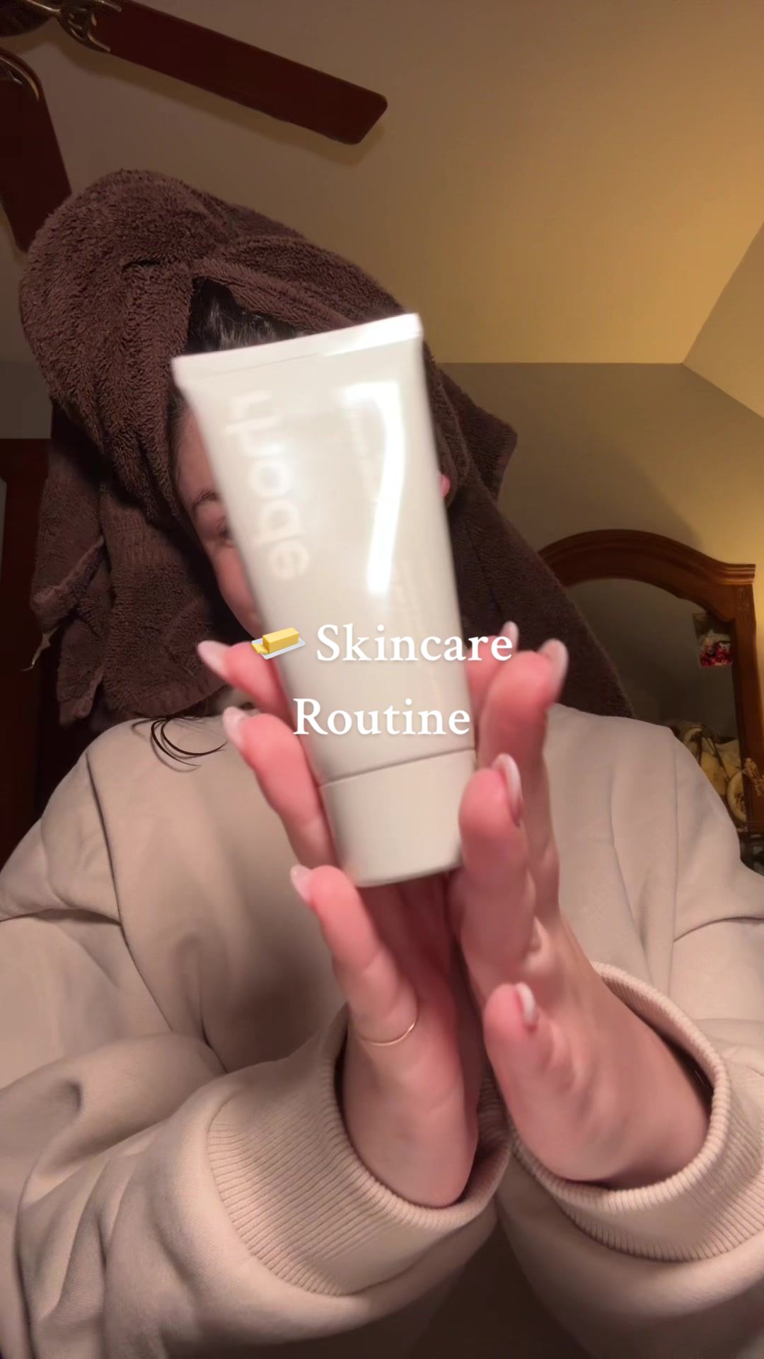 TikTok post by @leah_wideman for Good Molecules. Caption reads: Time for bed😴 #nightroutine #skincare....