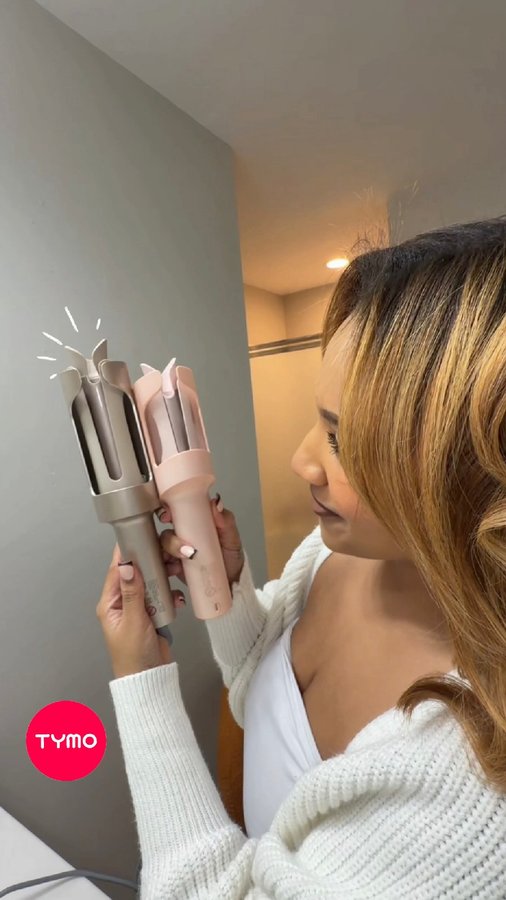 Instagram post by @iambrandyalexis for TYMO Beauty. Caption reads: Right on time for those holiday curls....