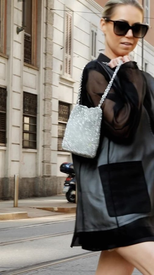 Instagram post by @jenynelly for Anteprima. Caption reads: For a bold and chic approach, the SECCHIO STILOSO....