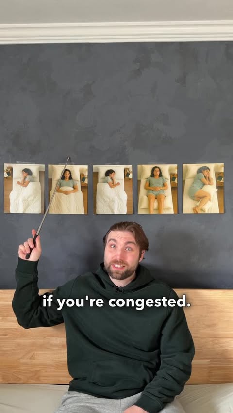 Instagram post by @healthwithcory for Avocado Green Mattress. Caption reads: 😴 The Best Position To Sleep In

👉 Teaming up....