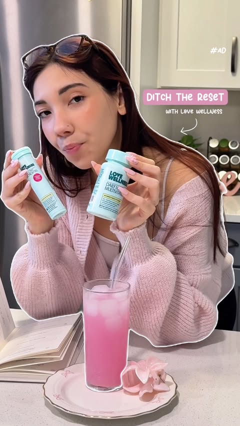 Instagram post by @sav.aesthetics_ for Love Wellness. Caption reads: New year, same me 🤍 I’m not resetting or....