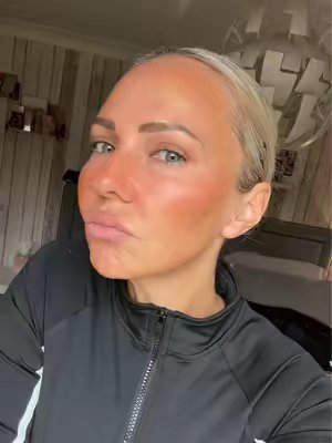 TikTok post by @weedrewandnikki2 for Fyne Cosmetics. Caption reads: [...] #makeupover40 #blushreview @Fyne Cosmetics.