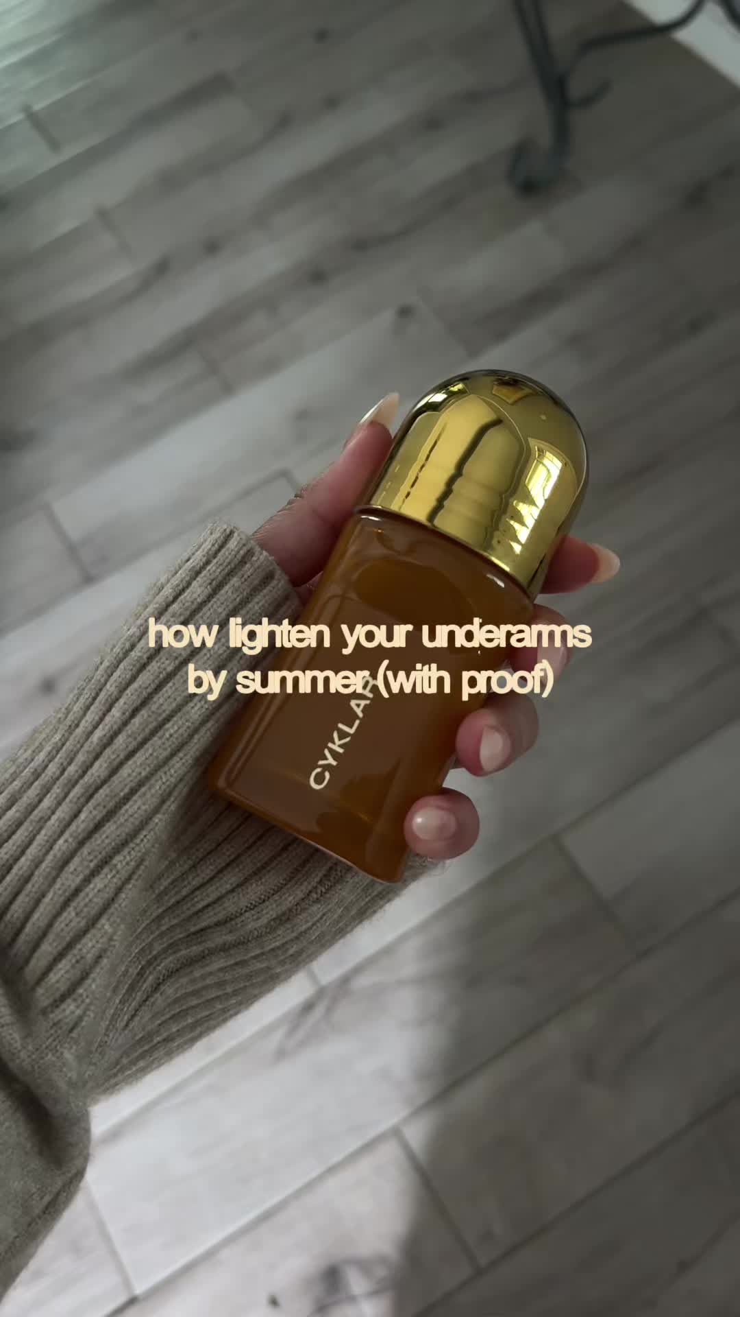 TikTok post by @gublertok for CYKLAR. Caption reads: me and my cyklar mandelic acid deodorant are like....