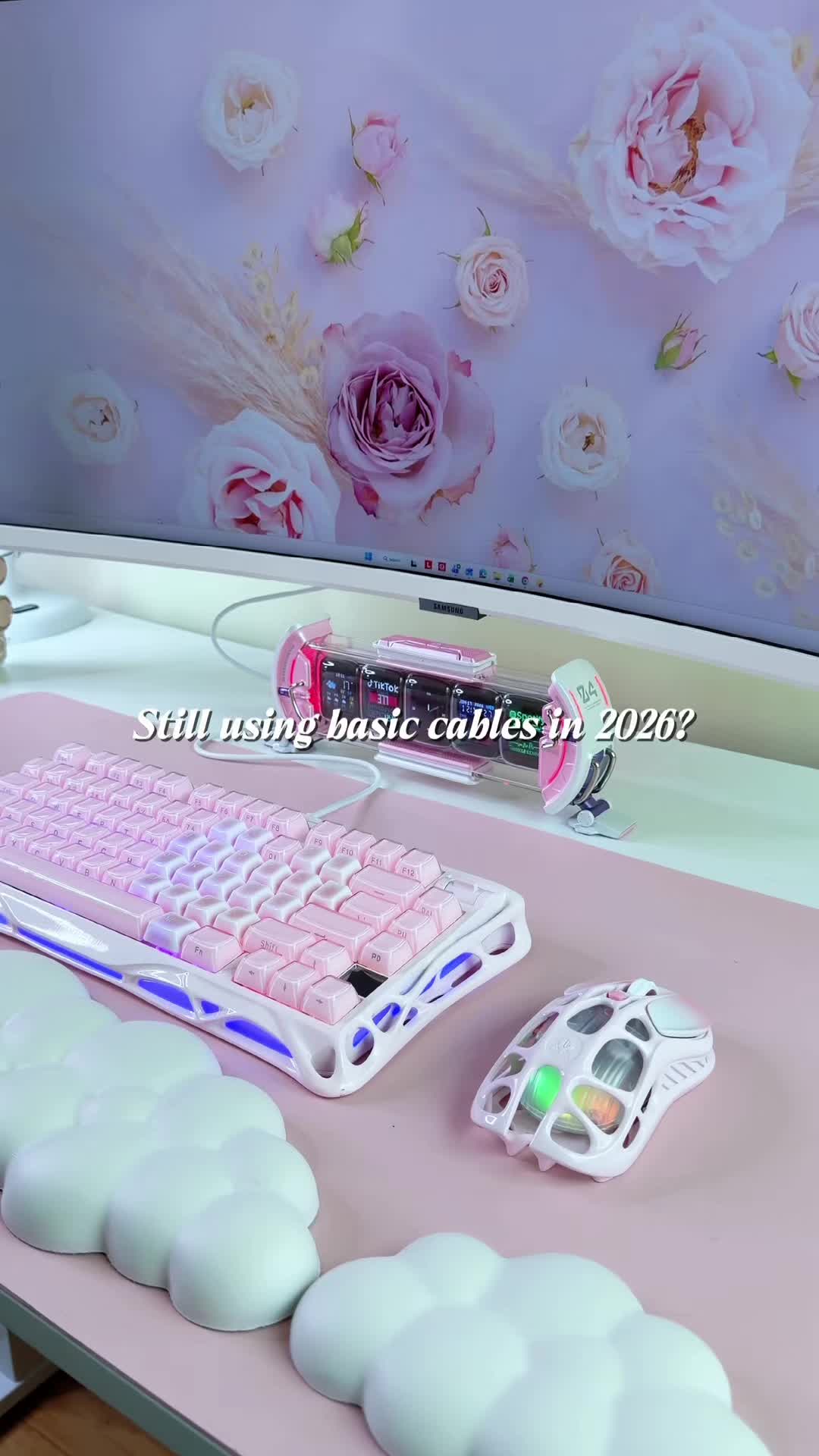 TikTok post by an influencer for GravaStar. Caption reads: [...] together 🥰 Added the GravaStar Coiled Cable....