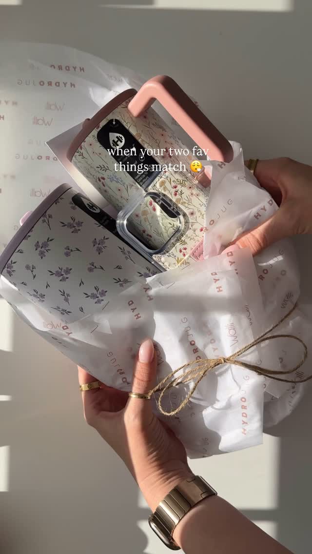 Instagram post by @alliemariedigital for Walli Cases. Caption reads: The collab of my dreams 💐 @hydrojug x @wallicases....