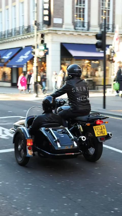 Instagram post by @andrewdwheatcroft for ALLSAINTS. Caption reads: AD Did someone just call me Santa Claus?! Here I....