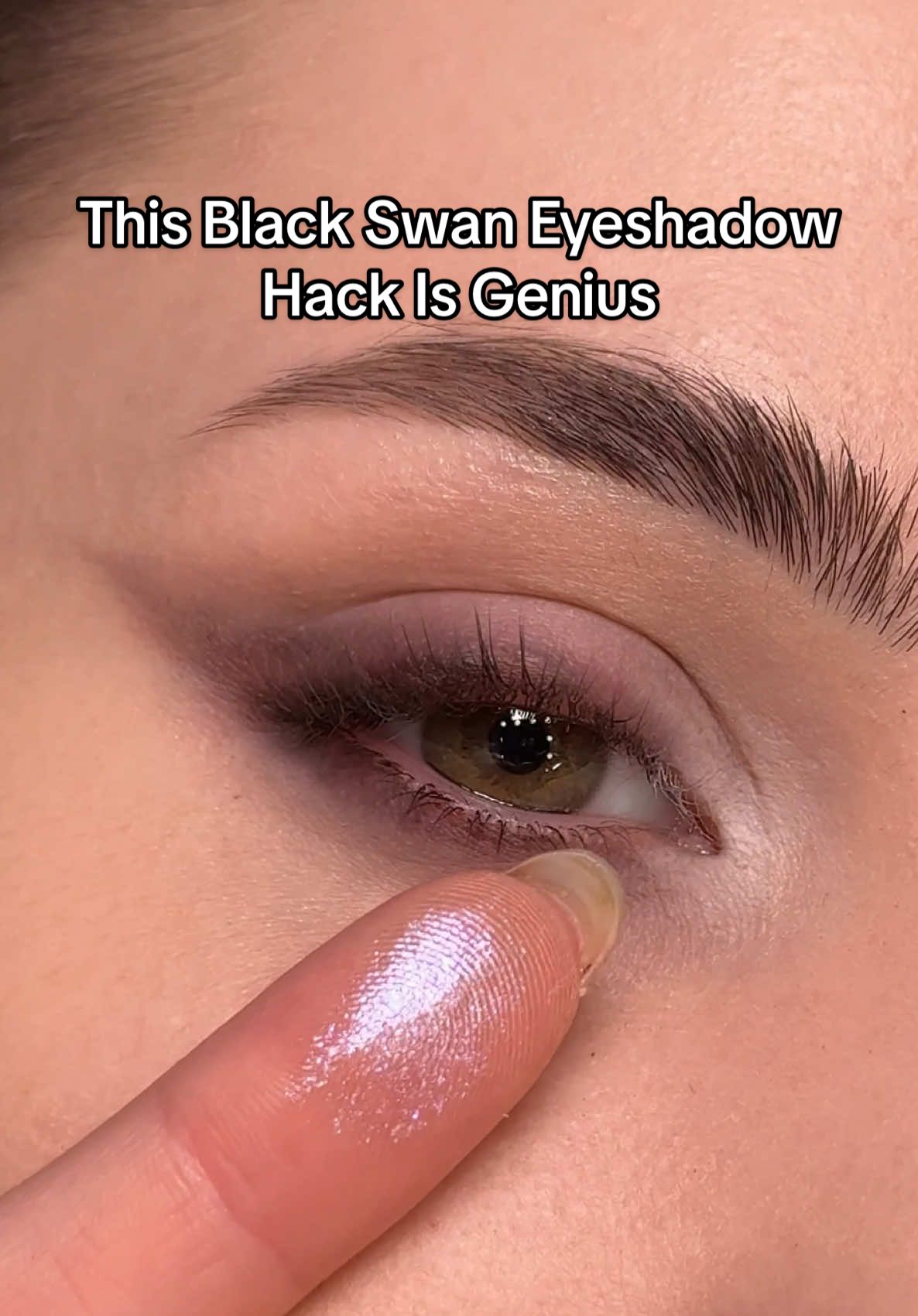 TikTok post by @anika_kozlova for Flower Knows. Caption reads: [...] Recreate This Dreamy Black Swan Eye @Flower....