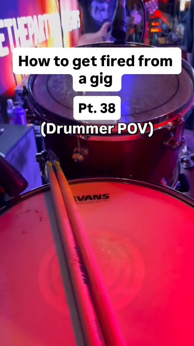 Instagram post by @ethanharbdrums for Alclair Audio. Caption reads: 🥁🤡

@skylinesandsatellites_band 

Cymbals left....