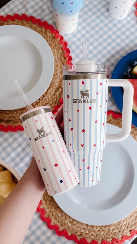Instagram post by @target_cheer for Stanley 1913. Caption reads: [...] just got an upgrade ☀️🍉 The new Stanley....