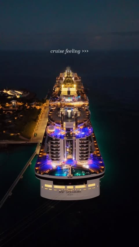 Instagram post by @aureliestory for MSC Cruises. Caption reads: [...] of my favorite feelings: being on a....