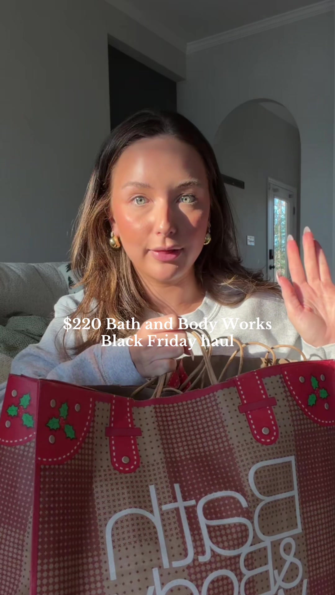 TikTok post by @shelbyannbell for Bath & Body Works. Caption reads: Black Friday shopping this year was not the same....