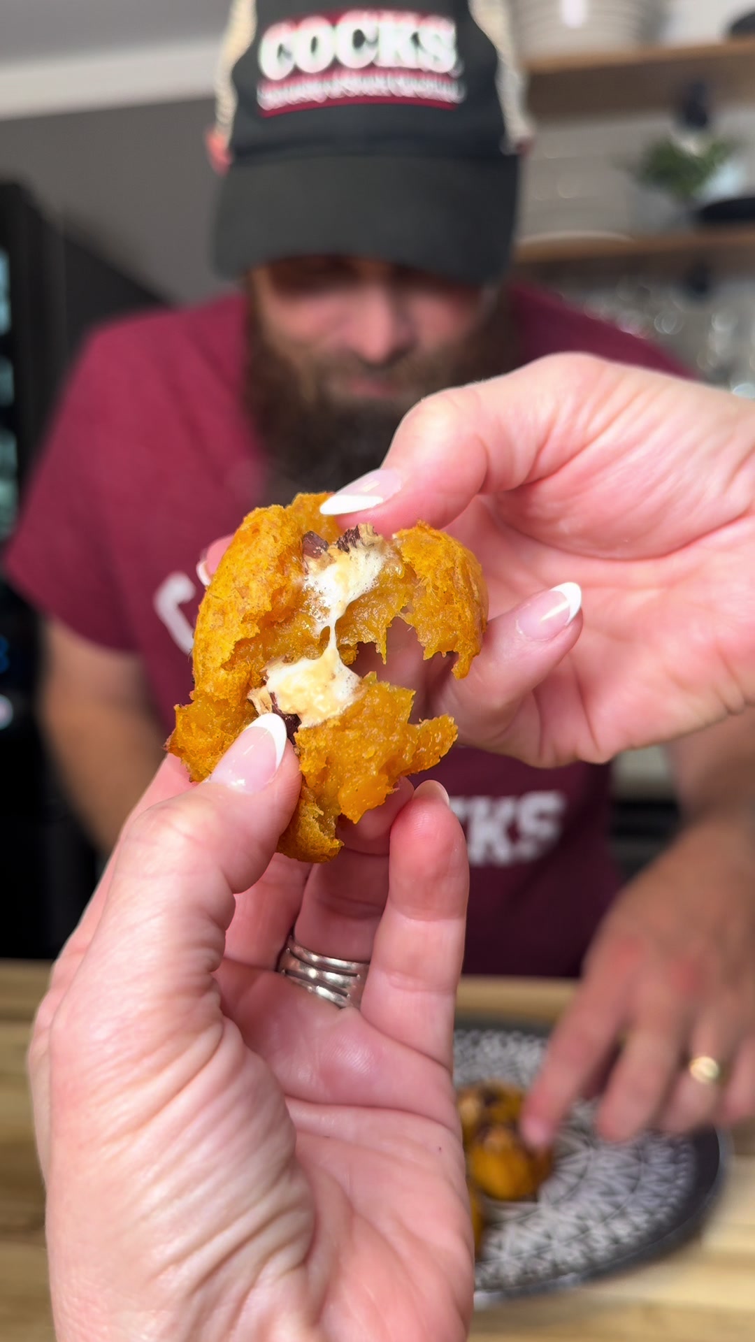 TikTok post by @taybrice for Waterboy. Caption reads: Sweet Potato Casserole Tater Tots…. @Waterboy and....