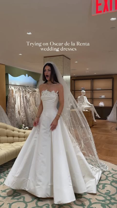 Instagram post by @kirakirby for Oscar De La Renta. Caption reads: [...] Blanca, perfect for a bridal....