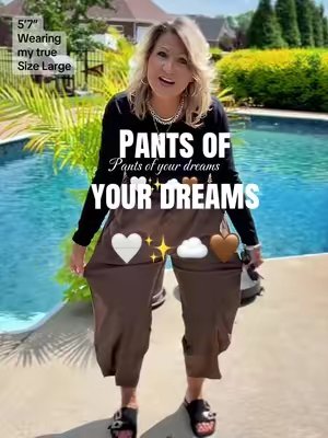 TikTok post by @winnieswonders1 for Songling Fashion. Caption reads: The pants of your dreams, dress these up or down,....