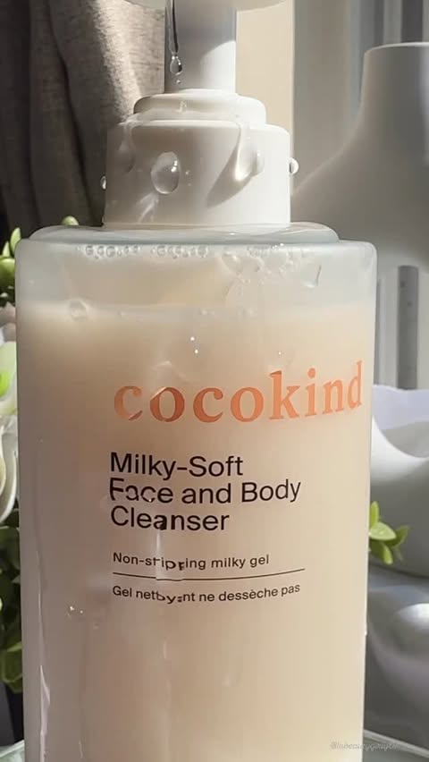 Instagram post by @labeautygirly07 for Cocokind. Caption reads: [...] meet Milky-Soft Face & Body Cleanser....