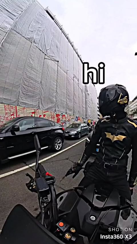 Instagram post by @the.gotham.rider for Cardo Systems. Caption reads: [...] @holysquad.official: softdrinks 🥤 -....