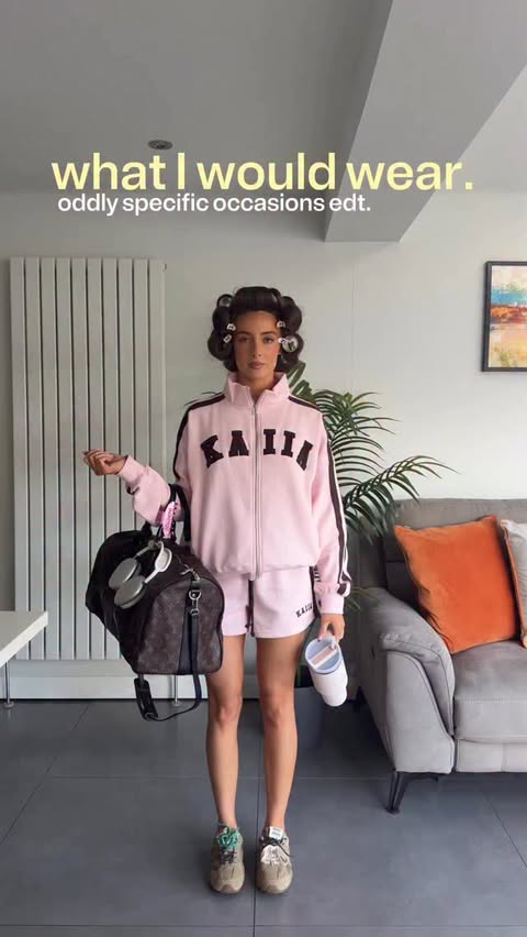 Instagram post by @carlyacton_ for KAIIA. Caption reads: [...] wear: oddly specific occasions🌴🎧⭐️💕....