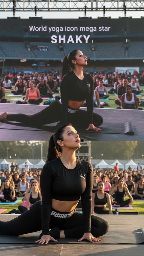 Instagram post by @shakyaboalfatoh for Hilton. Caption reads: @hilton @hiltoncairozamalek ✨🧘‍♀️💙📸 The world....
