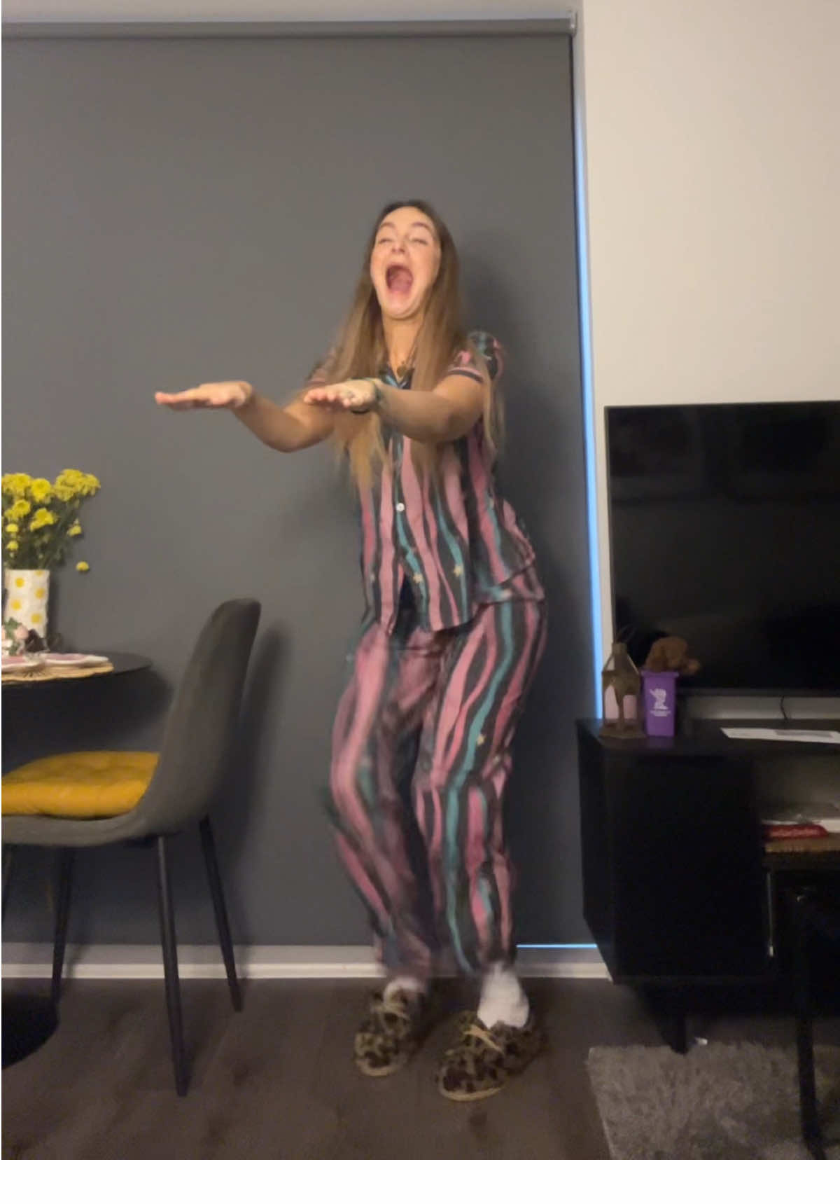 TikTok post by @havealaffwithsaff_ for HEYDUDE. Caption reads: [...] | Dancing my way into cozy season with....