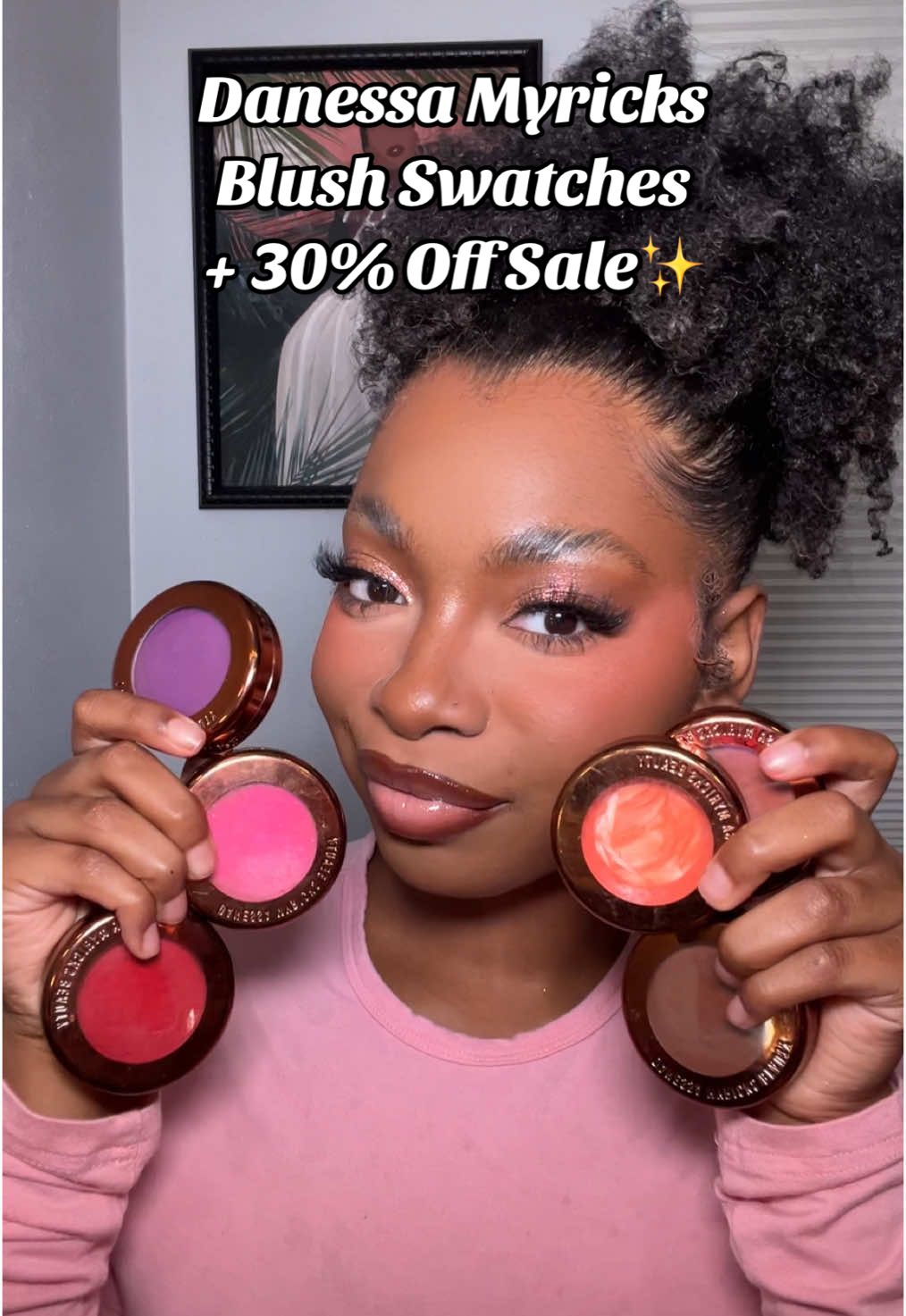 TikTok post by @ashleecookk for Danessa Myricks Beauty. Caption reads: What’s your favorite @DanessaMyricksBeauty Blush....
