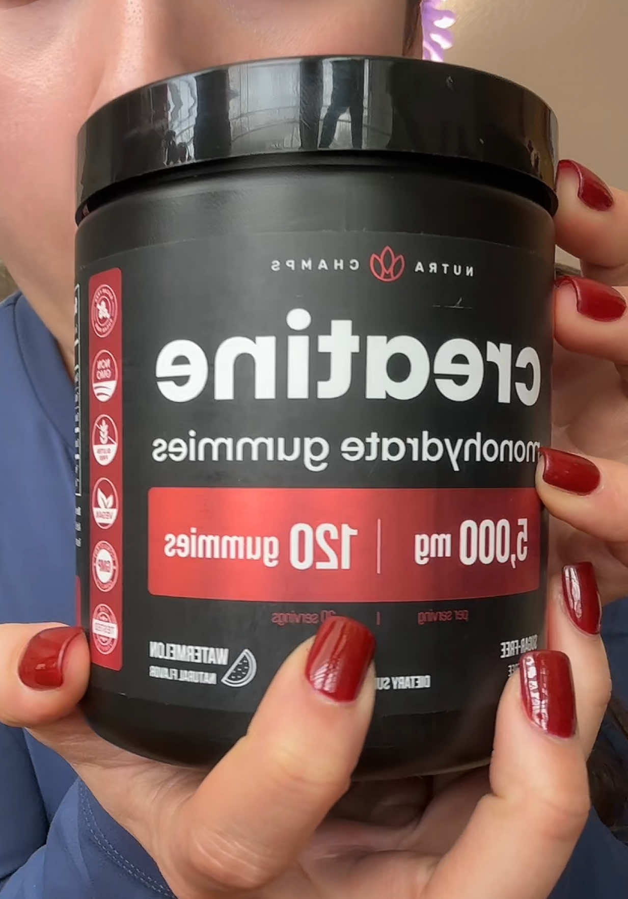 TikTok post by @vanessadivanis for NutraChamps. Caption reads: I’m in LOVEEE @NutraChamps.