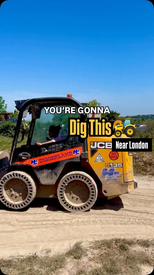 Instagram post by @goodspacemama_daysout for Diggerland. Caption reads: [...] believe my eyes? We took the crew to....