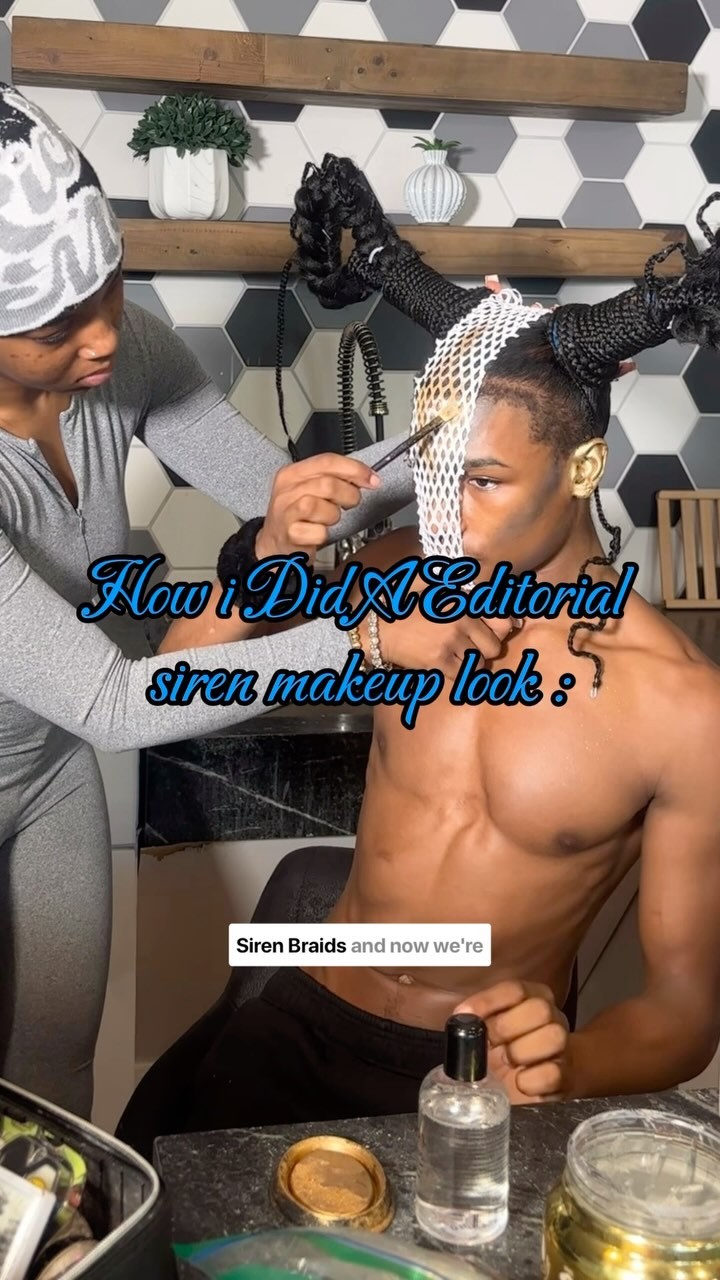 Instagram post by @coiistar for Mehron Makeup. Caption reads: After Installing the Siren braids by....