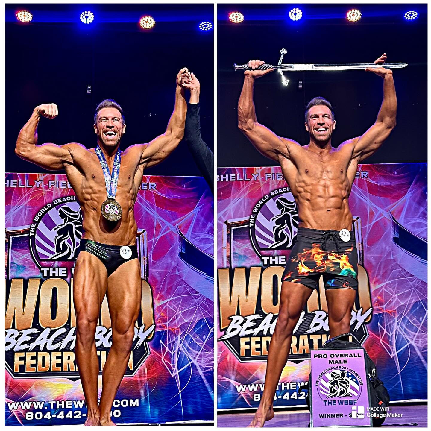 Instagram post by @theonlystoney for BPI Sports. Caption reads: 🥇WBBF North Carolina Pro State Championships....