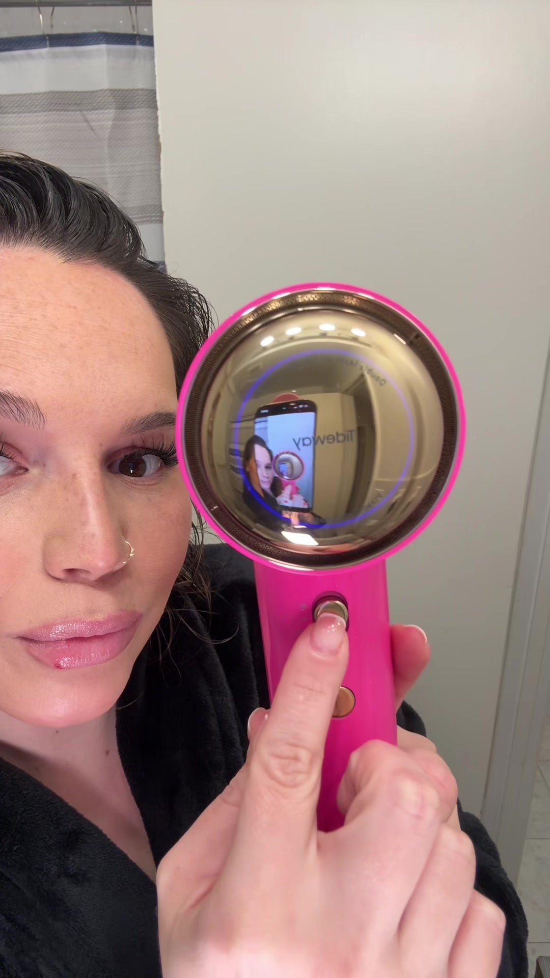 TikTok post by @throughsamseyes_ for Tideway. Caption reads: [...] #ForYouPage #ViralProducts #HairGoals....