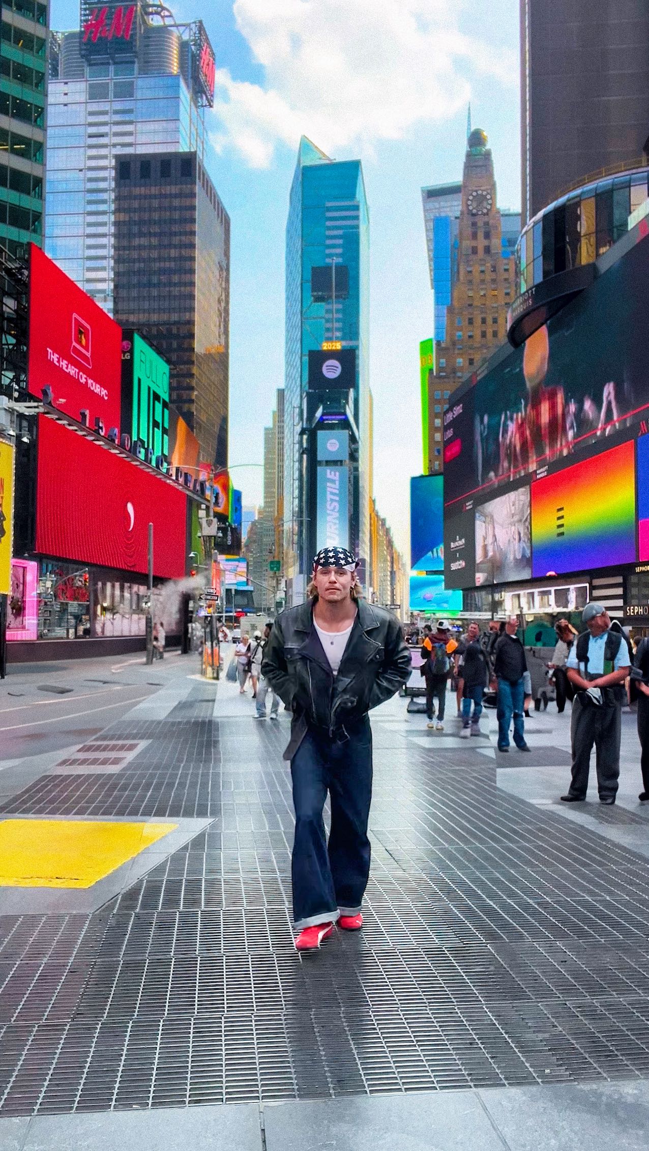 Instagram post by @itsslavik for Moxy Hotels. Caption reads: Adventures in NYC 🗽 #reels #AtTheMoxy....