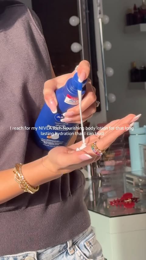 Instagram post by @miraadaoud for NIVEA Middle East. Caption reads: POV: you finally revealing the secret to....