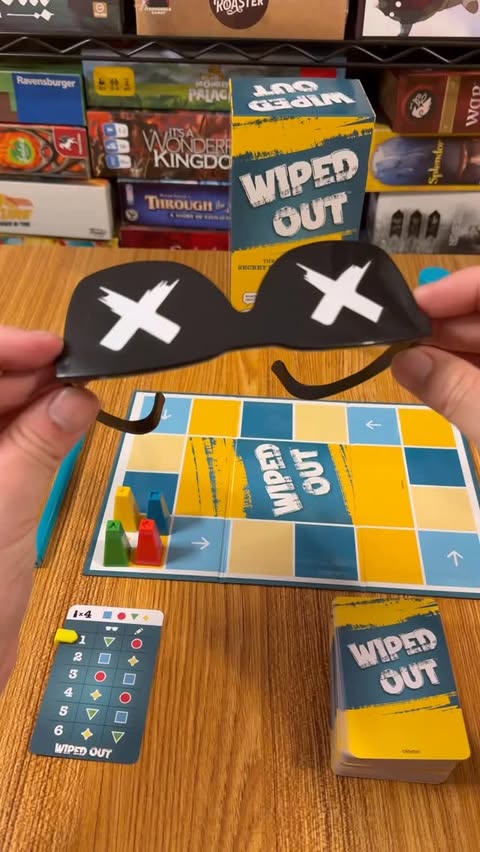 Instagram post by @tiktokboardgames for Mattel. Caption reads: The Party game for Shady Friends 😎 Wiped out is a....