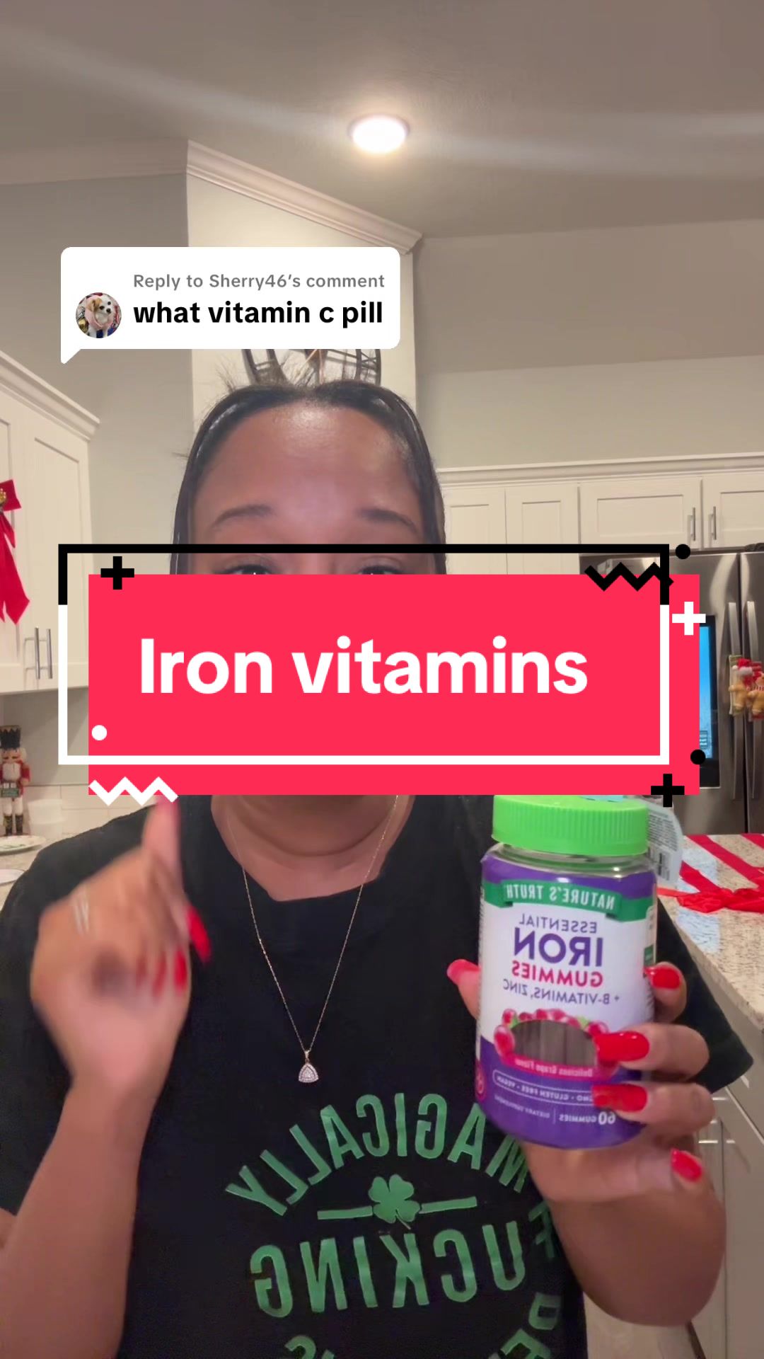 TikTok post by @victoriaalese for Nature's Truth. Caption reads: [...] #anemia #anemic #ironsupplements....