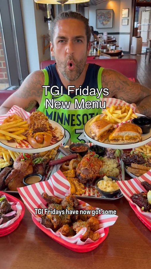 Instagram post by @bigdaddybsfoods for TGI Fridays. Caption reads: 🇺🇸 @tgifridaysuk have just launched some epic....