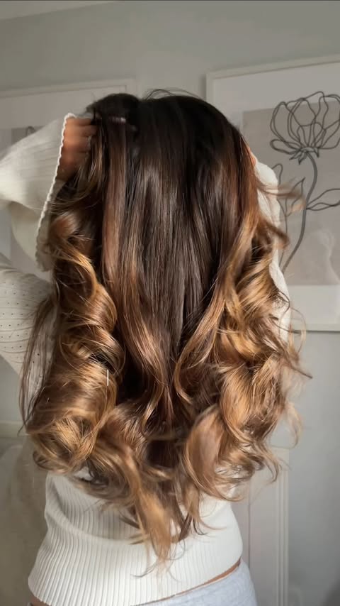 Instagram post by @amberrozario_ for Aussie Hair. Caption reads: [...] lazy girl hack for GLASS HAIR ✨ 🪩....
