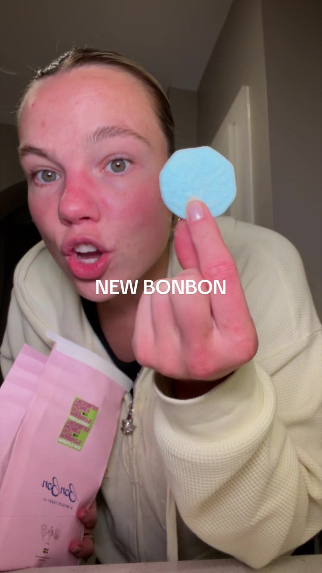 TikTok post by @leahmstapleton for BonBon NYC. Caption reads: [...] back on sugar #bonbon #swedishcandy....