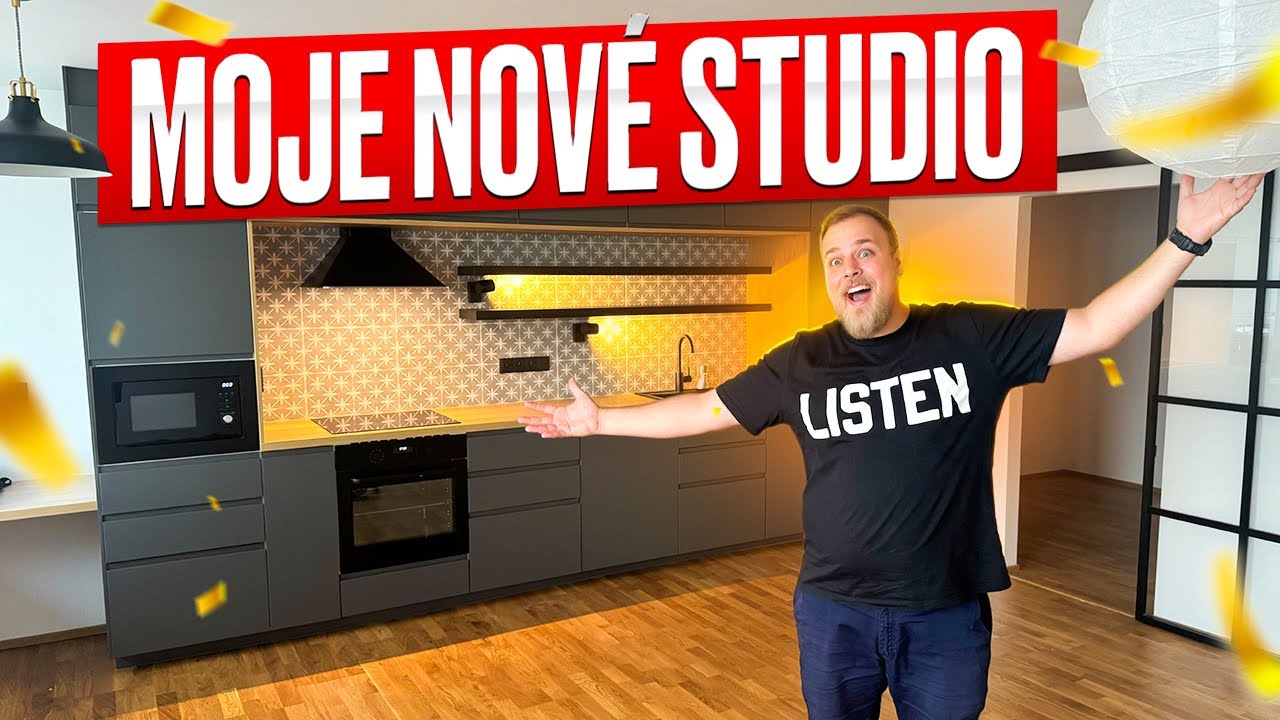 YouTube post by @Stejk01 for Herohero. Caption reads: MOJE NOVÝ STUDIO - STUDIO TOUR - WEEK .