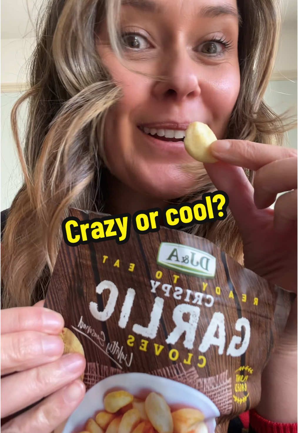 TikTok post by @misscharlottejoan for Broadway Candy. Caption reads: Healthier way to snack! #fruitandveg #vegetables....