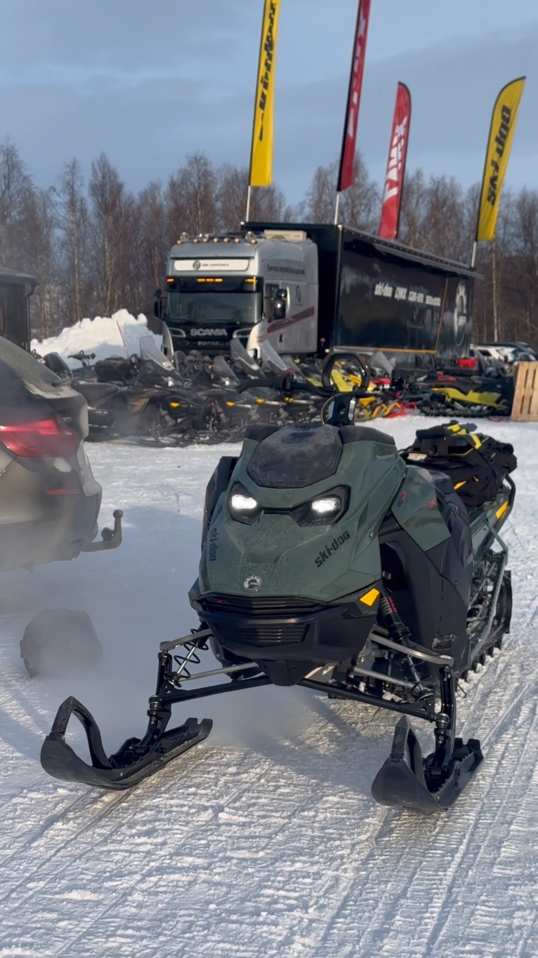 Instagram post by @ramona_johansn for Ski-Doo. Caption reads: The only thing more satisfying than unloading a....