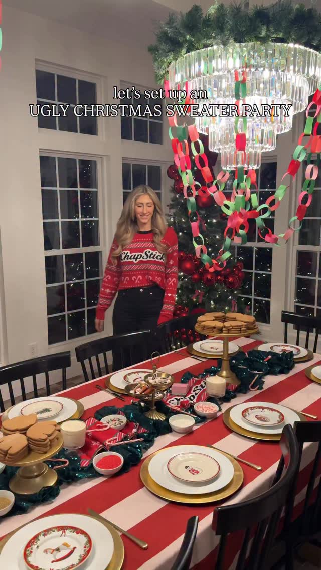 Instagram post by @samanthabauchmann for ChapStick. Caption reads: UGLY CHRISTMAS SWEATER PARTY with @chapstick //....