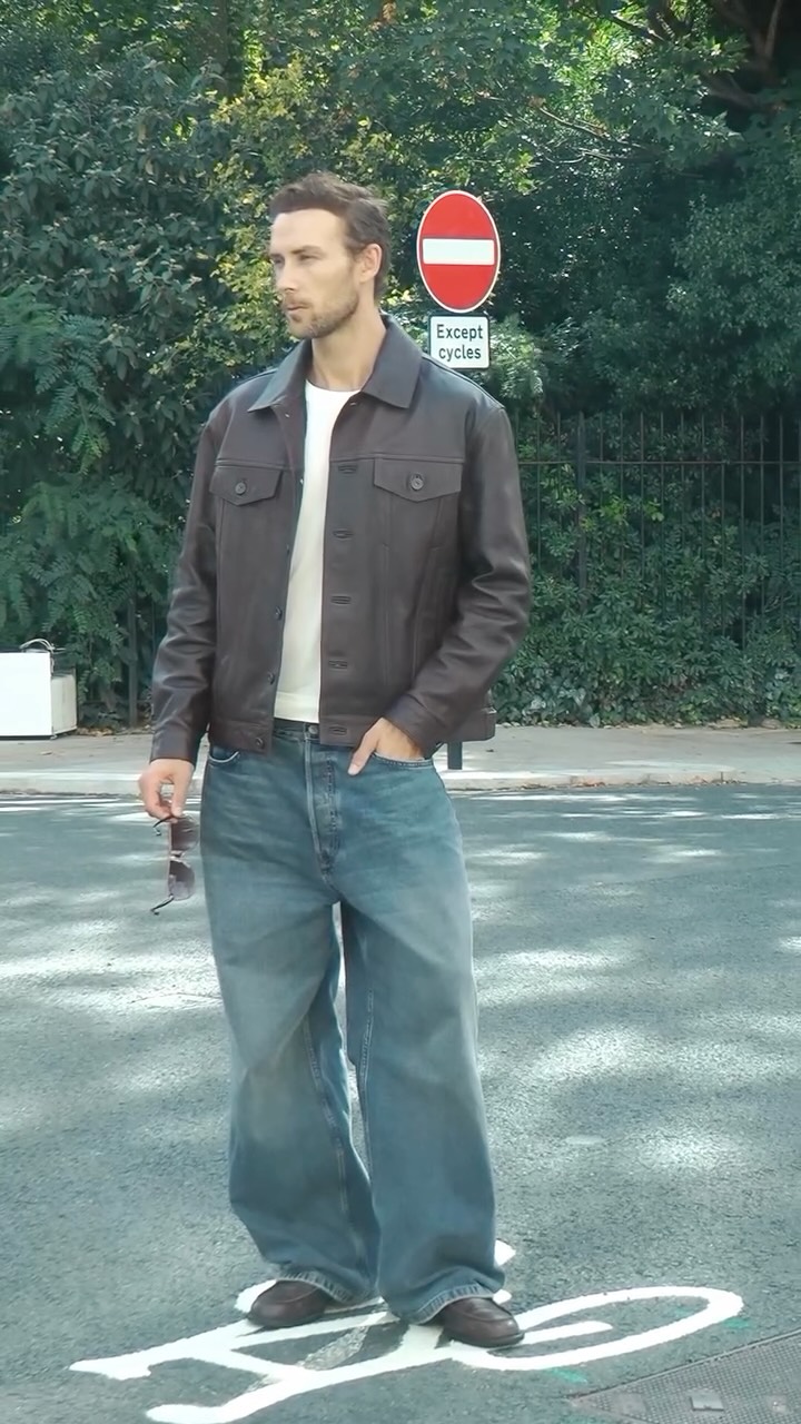 Instagram post by @markafrost for Scotch & Soda. Caption reads: Off duty leathers 🐪

wearing 
jacket @gant....