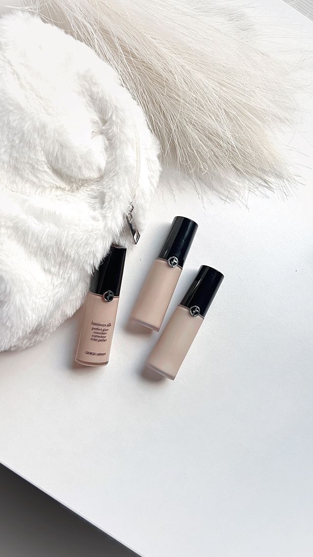 Instagram post by an influencer for Armani beauty. Caption reads: Luminous Silk Concealer by @armanibeauty ✨ This....